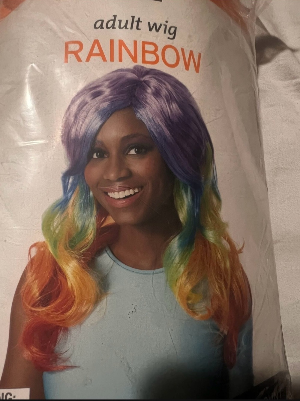 Rainbow Multicolor Long Wavy Wig — Purple, Blue, Green, Yellow, Orange